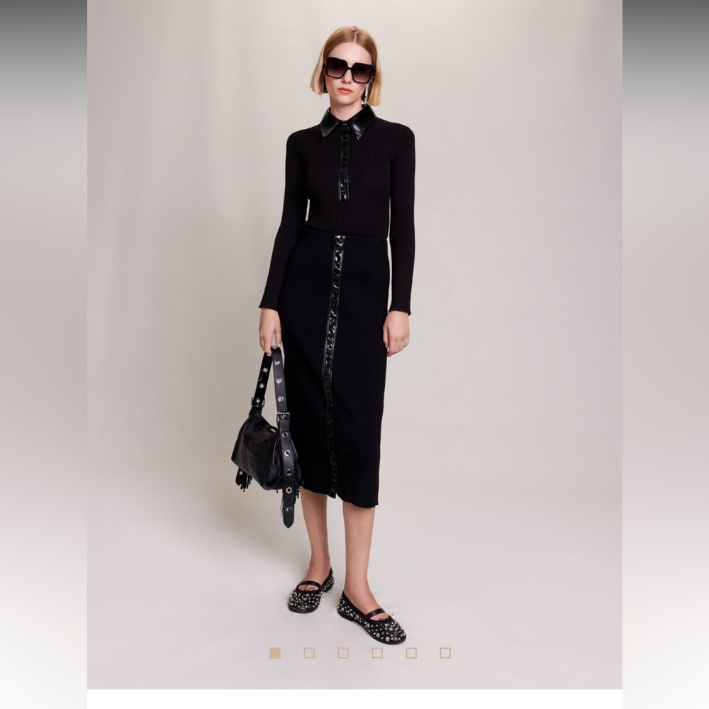 RIB KNIT MAXI SKIRT AND SHIRT - selling the set together - top and skirt